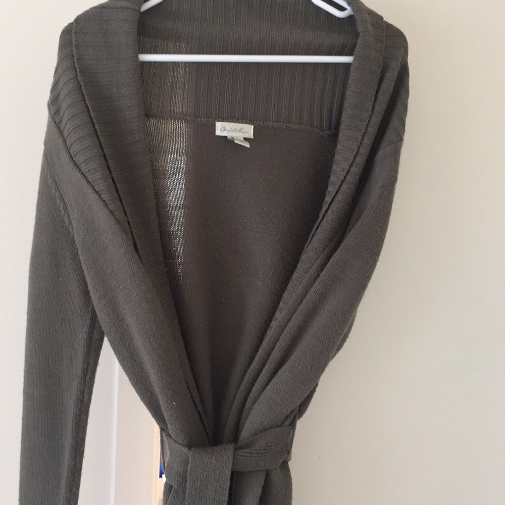 Army green long-sleeve cardigan